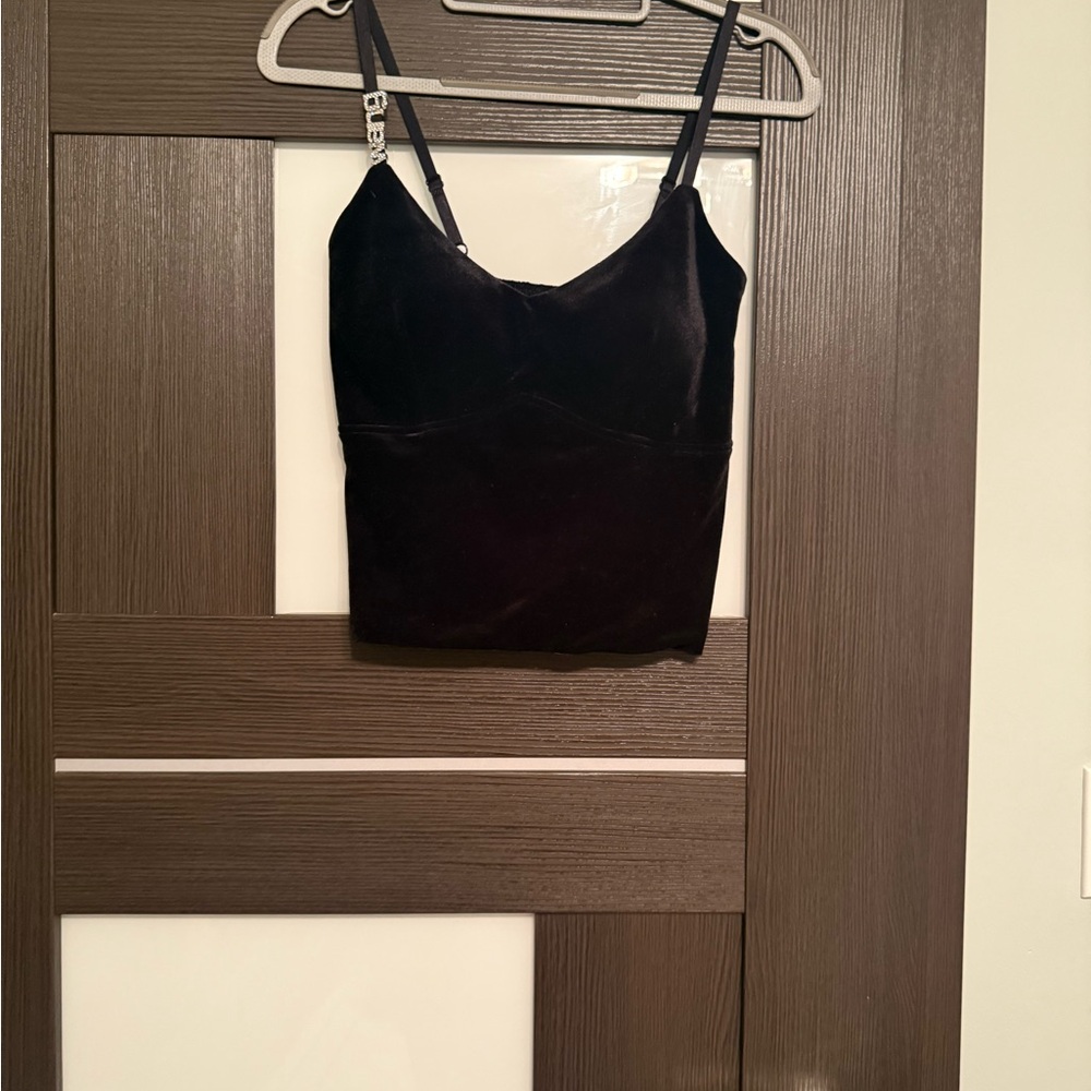 Elegant Black Velvet Women's Top - Picture 2 of 11
